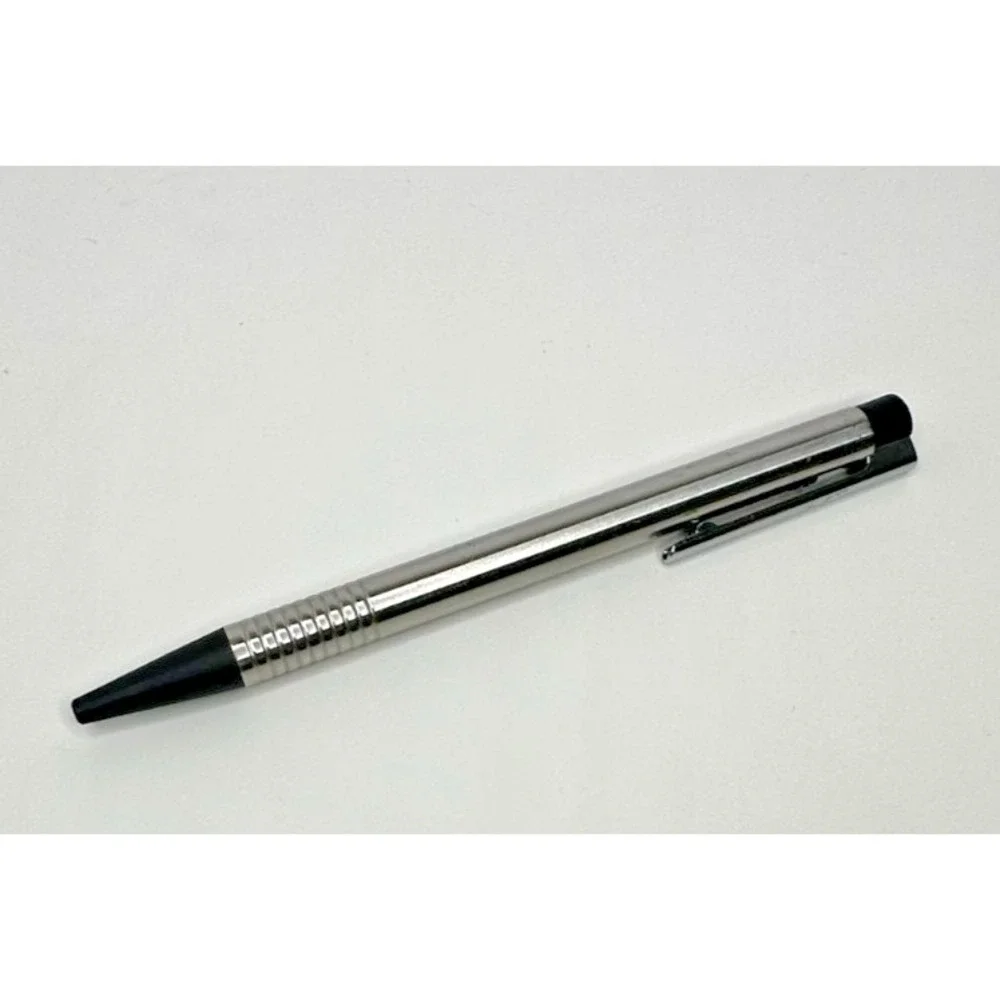 Lamy Pen Ball Point Blue Ink Silver Tone Black Panasonic Logo